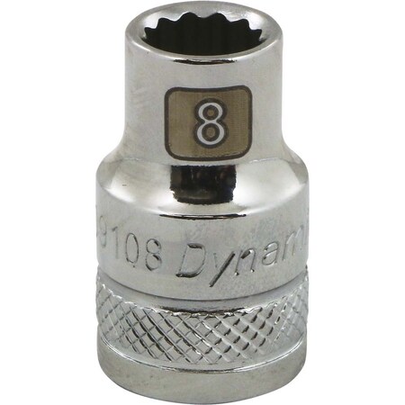 Dynamic 3/8" Drive, 8mm Metric Socket, 12 Points D009108